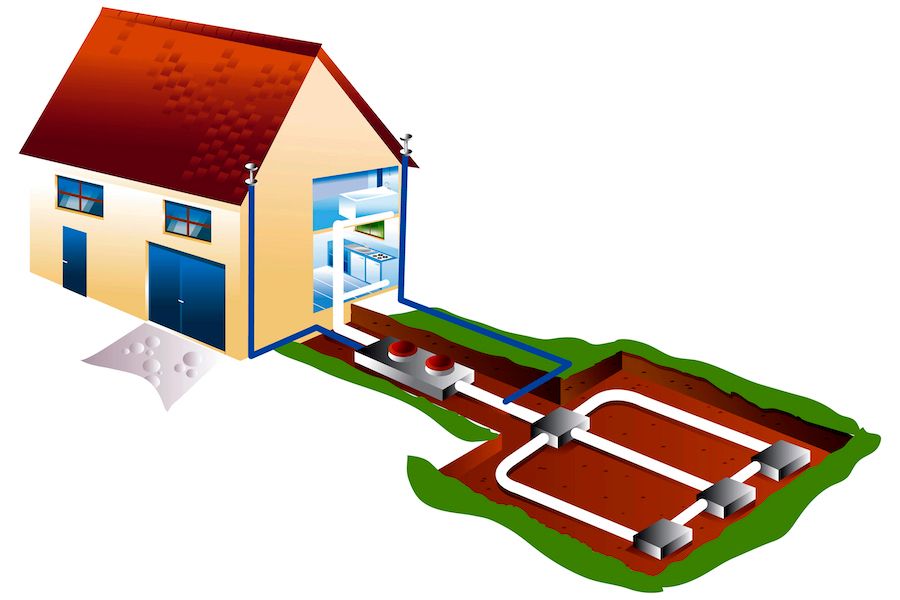 Image of the schematics of a home with geothermal. What Is the Value of a Geothermal Heat Pump to My Home?
