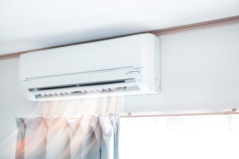 Ductless unit on wall