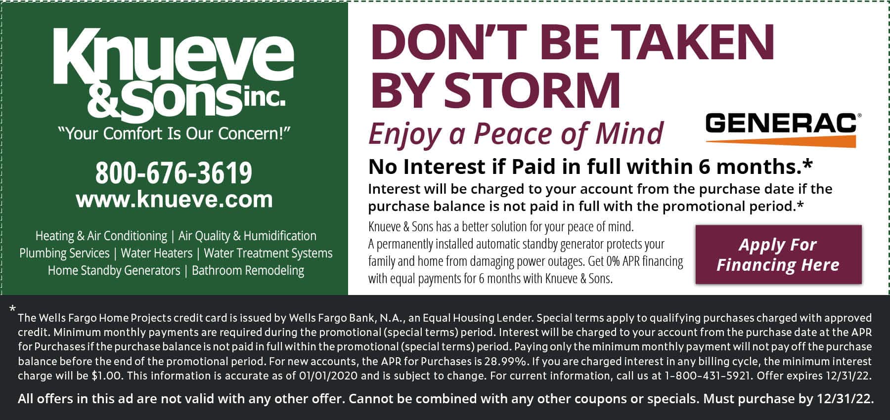 Don't Be Taken By Storm Generac Special. Expires 12.31/2022