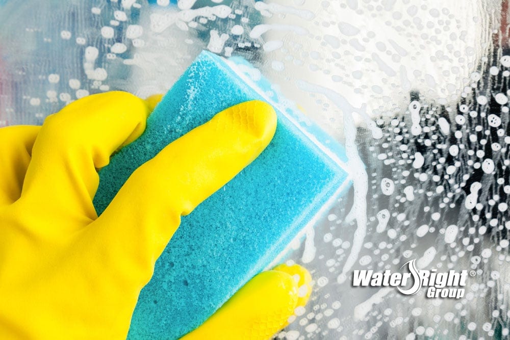 Cleaning with soap and a sponge