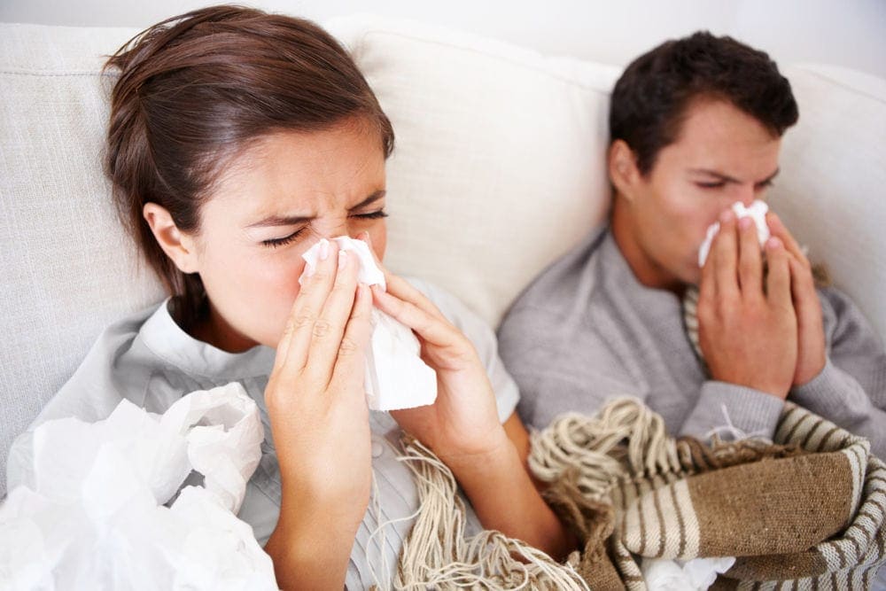 Couple sick in bed after breathing in bad air quality in Kalida
